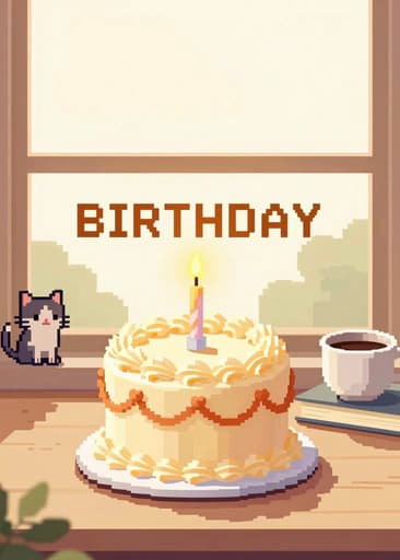 Free minimal birthday card preview made with BirthdayGenerator